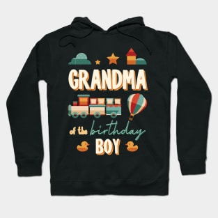 Grandma Of The Birthday Boy Train Matching Family Hoodie